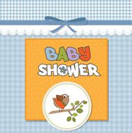 welcome baby card with funny little bird N14