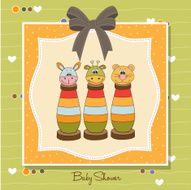 Baby shower card with toys N9