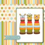Baby shower card with toys N10