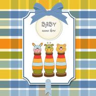Baby shower card with toys N14