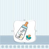 baby announcement card with milk bottle and pacifier N16