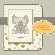 welcome baby card with elephant N3