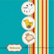Baby shower card with toys N19