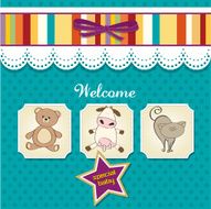 Baby shower card with toys N30