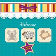 Baby shower card with toys N31