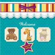 Baby shower card with toys N32