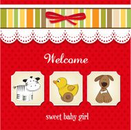 Baby shower card with toys N34
