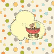 funny teddy bear in stroller N2