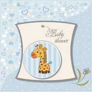new baby announcement card with giraffe N43