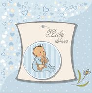 baby announcement card with little boy N16
