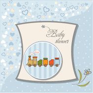 baby shower card with toy train N7