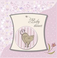 new baby shower card with cat N22