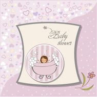 romantic baby girl shower card N8