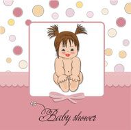 Baby girl shower card N50