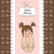 Baby girl shower card N52