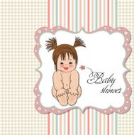 Baby girl shower card N53