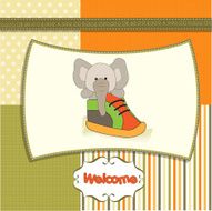 shower card with an elephant hidden in a shoe N3