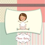 new baby girl announcement card N26