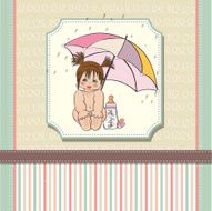 Baby girl shower card N60