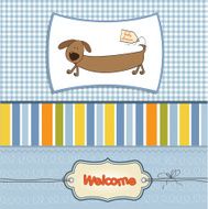 funny shower card with long dog N3