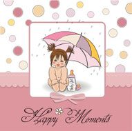 Baby girl shower card N62