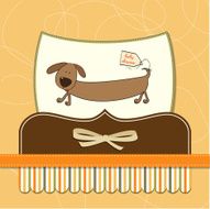 funny shower card with long dog N5