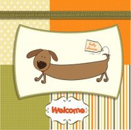 funny shower card with long dog N6