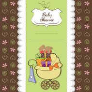 baby shower card with gift boxes N3