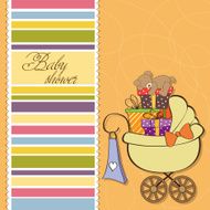 baby shower card with gift boxes N4