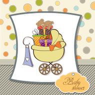 baby shower card with gift boxes N7