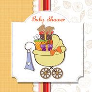 baby shower card with gift boxes N9