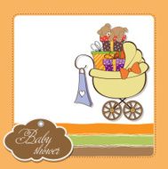 baby shower card with gift boxes N10