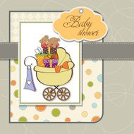 baby shower card with gift boxes N12