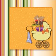 baby shower card with gift boxes N15