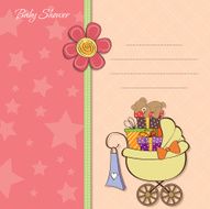 baby shower card with gift boxes N17