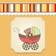 funny teddy bear in stroller N8