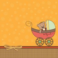 funny teddy bear in stroller N15