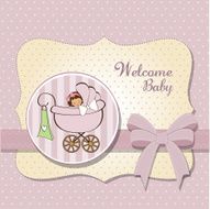 Baby girl announcement card N33