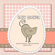 new baby shower card with cat N23