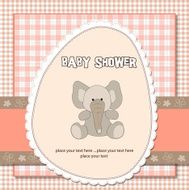 romantic baby girl announcement card N17