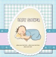 baby shower card with little boy N26