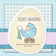 Baby boy announcement card N42