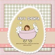 romantic baby girl shower card N10
