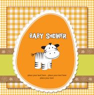 cute baby shower card with zebra N33