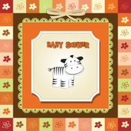 cute baby shower card with zebra N34