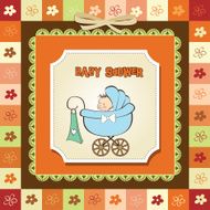 Baby boy announcement card N43