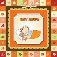 baby shower card with little boy N27