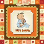baby announcement card with little boy N18
