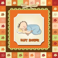 baby shower card with little boy N28