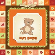 baby shower card with teddy bear toy N51